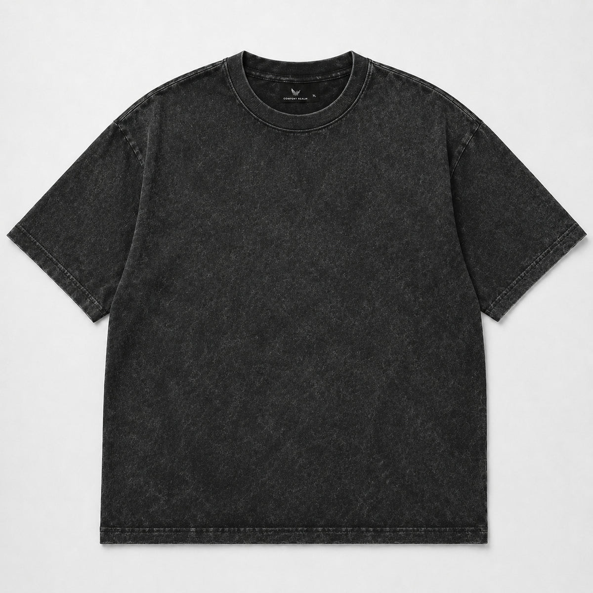 Drop Shoulder Oversized T-Shirt - Acid Wash Black