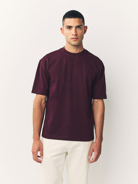 Drop Shoulder Oversized T-Shirt - Wine