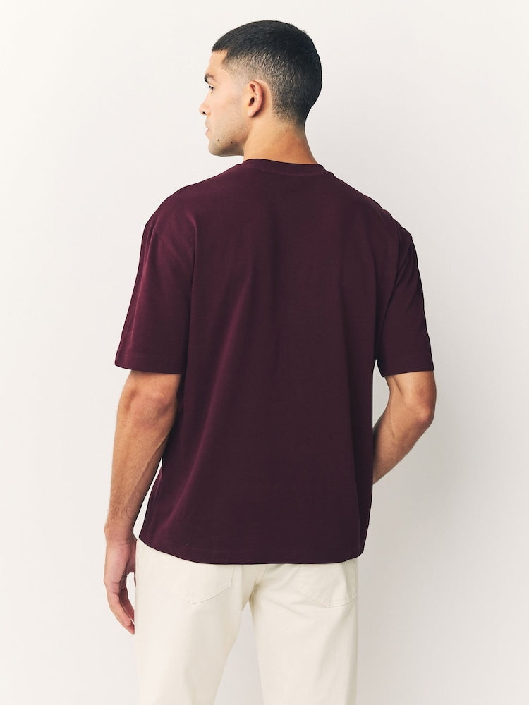 Drop Shoulder Oversized T-Shirt - Wine