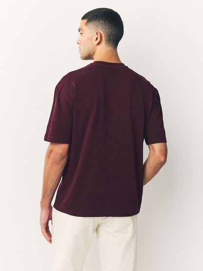 Drop Shoulder Oversized T-Shirt - Wine