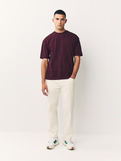 Drop Shoulder Oversized T-Shirt - Wine