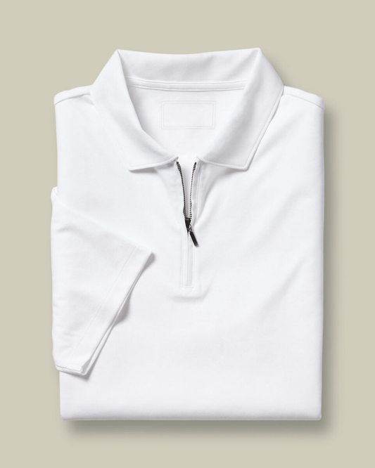 Zipper Polo - White