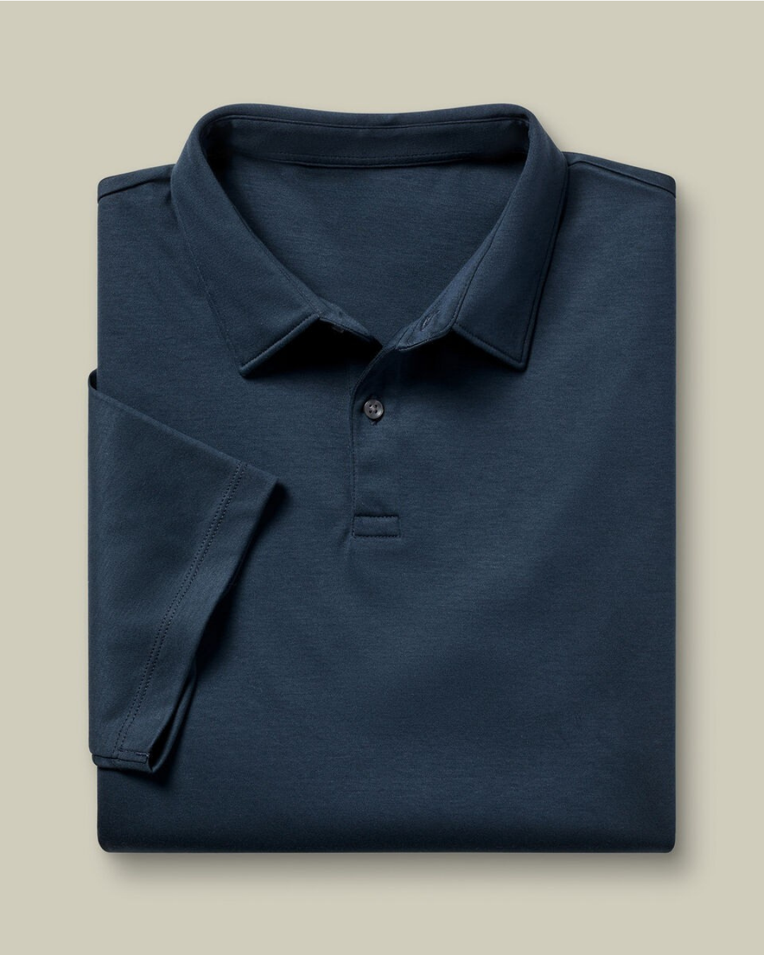 Flat Collar Polo - Navy