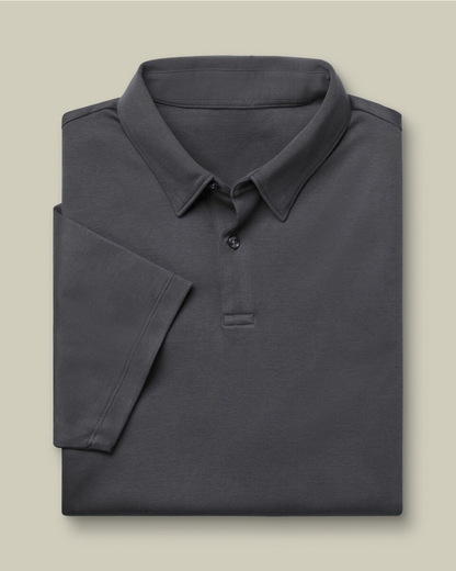 Flat Collar Polo - Dark Grey
