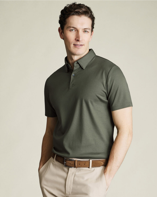 Flat Collar Polo - Olive