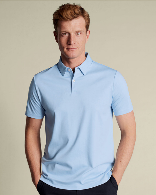 Flat Collar Polo - Powder Blue