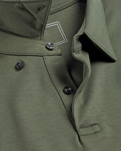 Flat Collar Polo - Olive