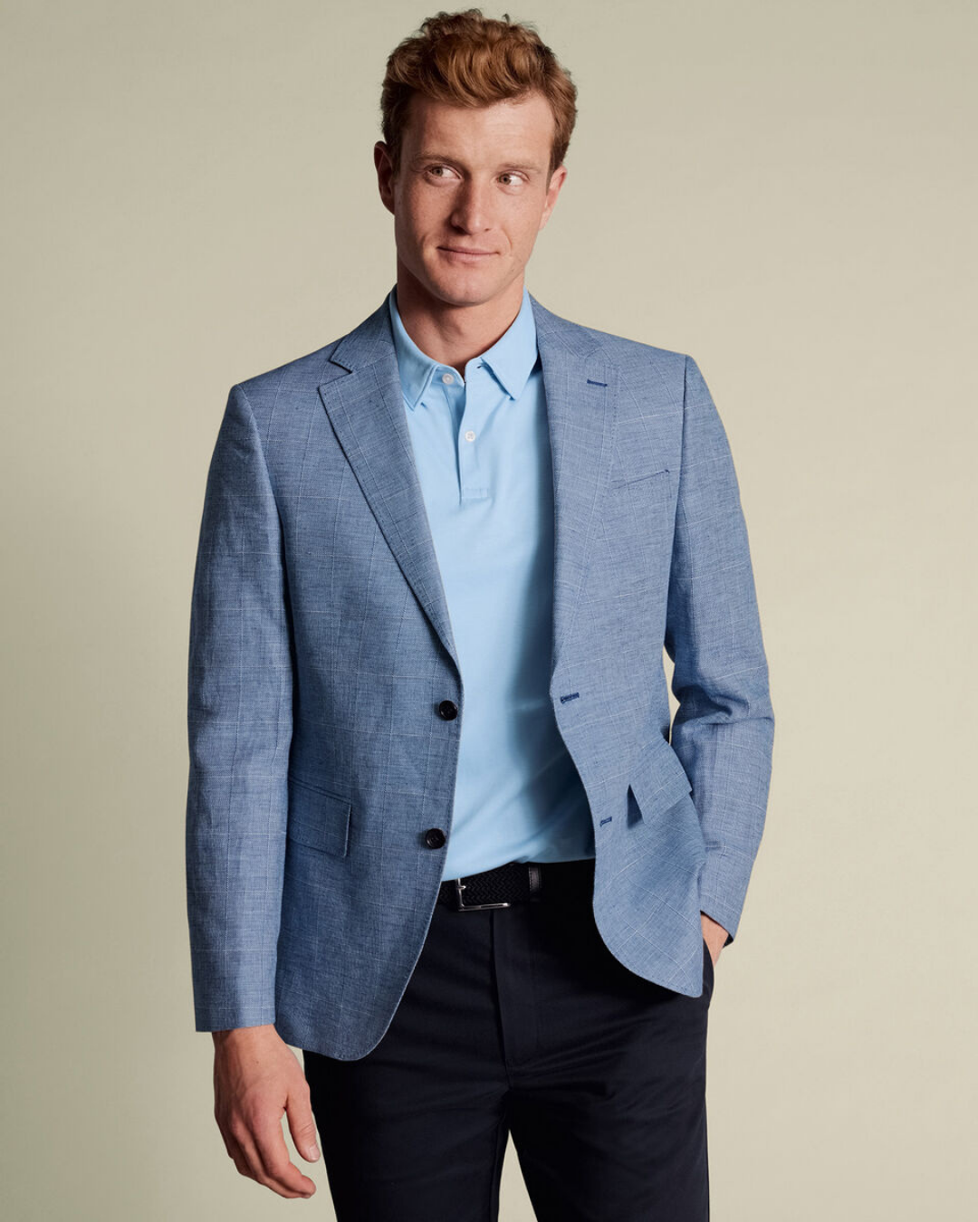 Flat Collar Polo - Powder Blue