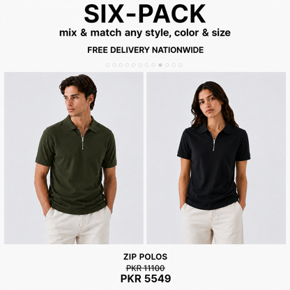 Pack of 6 - Basic Polo.