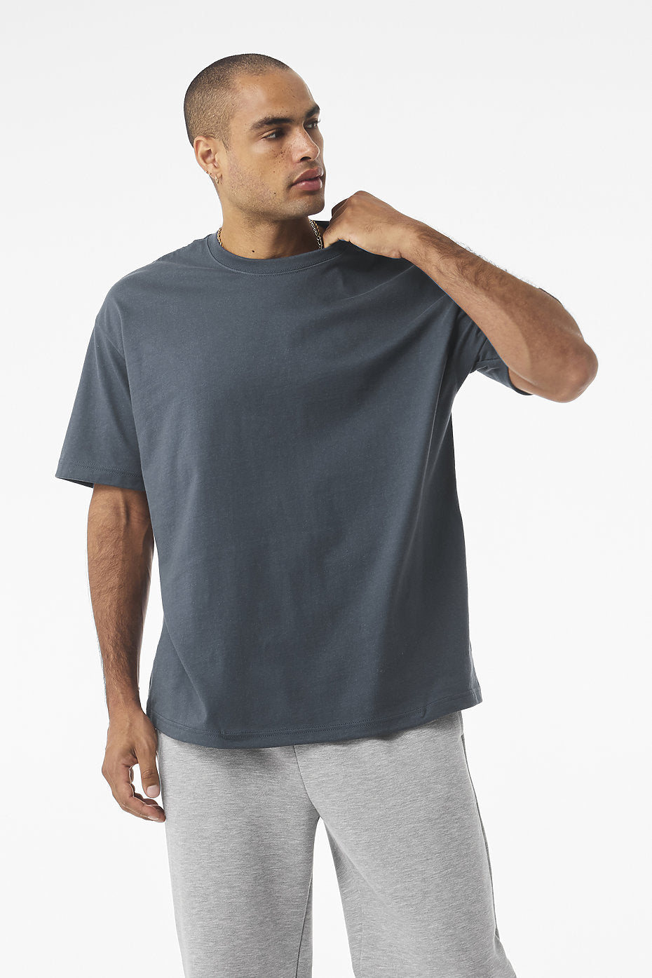 Drop Shoulder Oversized T-Shirt - Charcoal