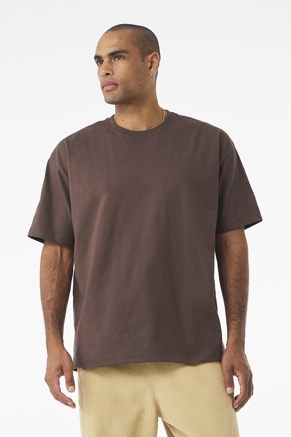 Drop Shoulder Oversized T-Shirt - Chocolate