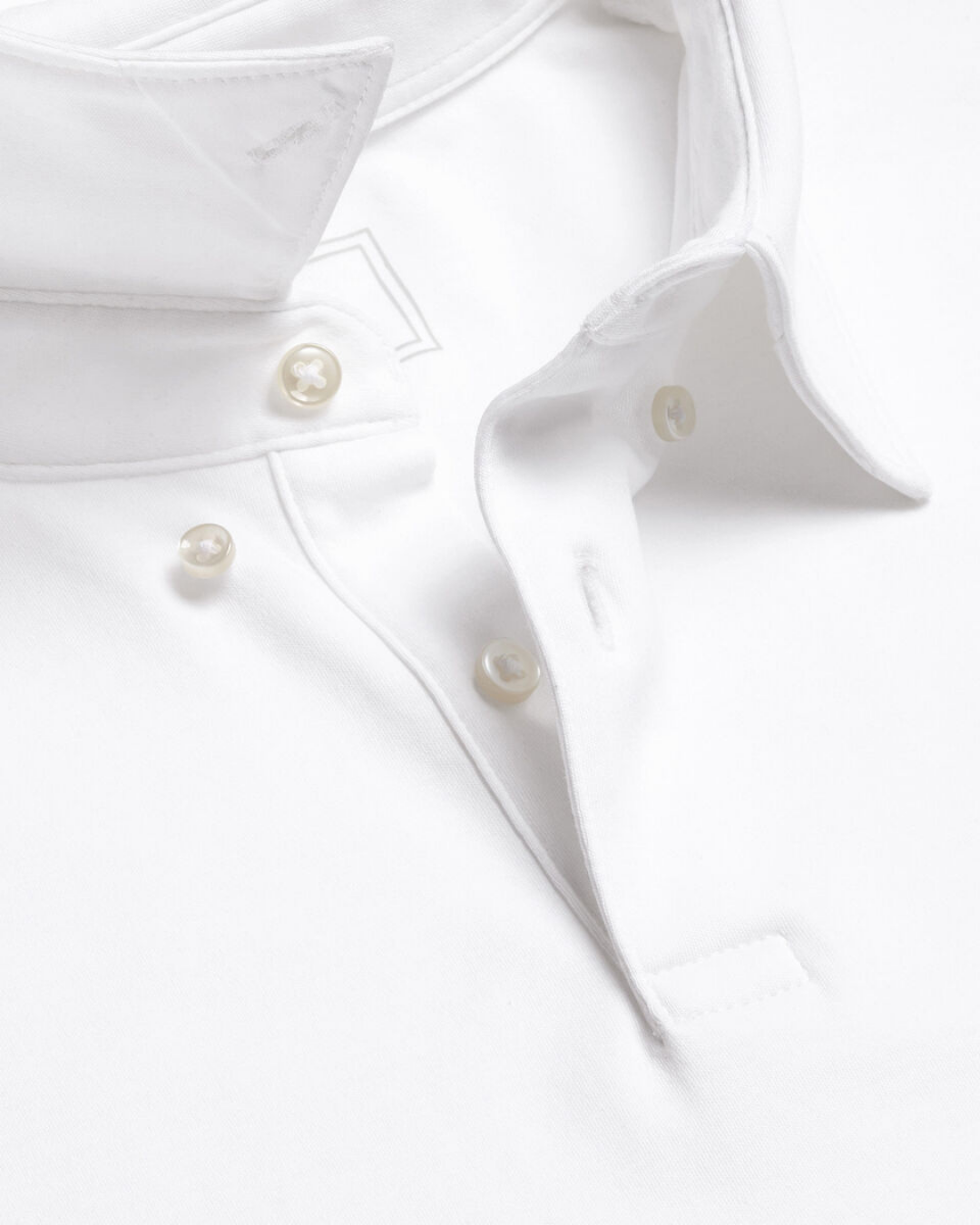 Flat Collar Polo - White