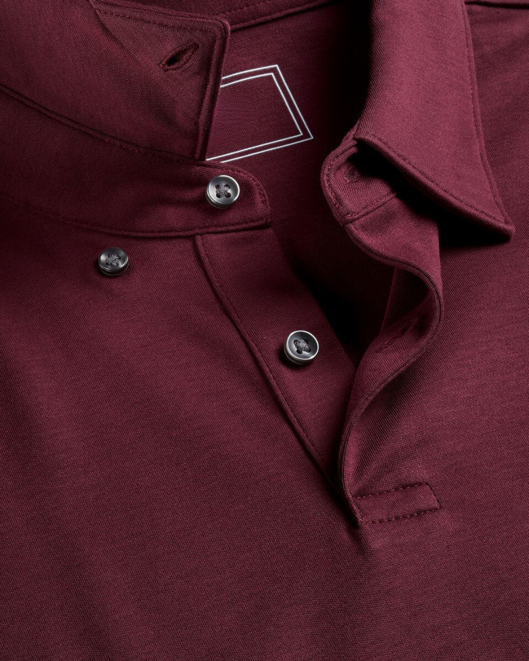 Flat Collar Polo - Wine