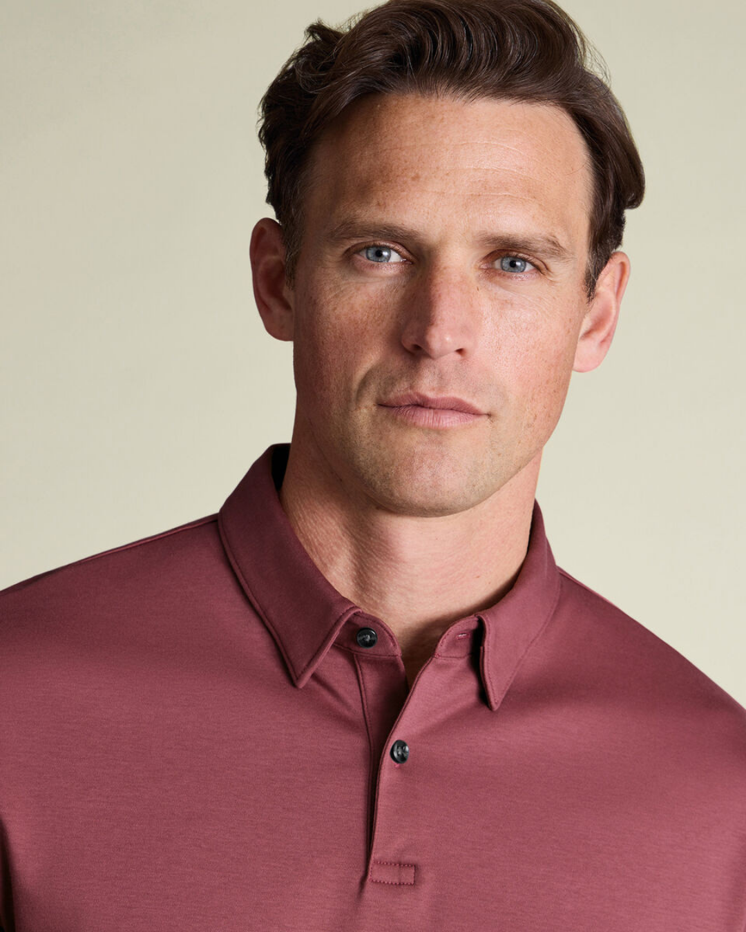 Flat Collar Polo - Dusty Rose