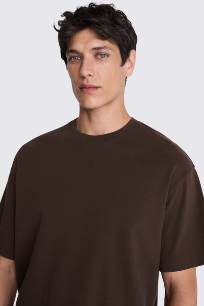 Drop Shoulder Oversized T-Shirt - Chocolate