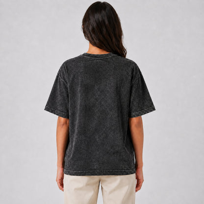 Drop Shoulder Oversized T-Shirt - Acid Wash Black