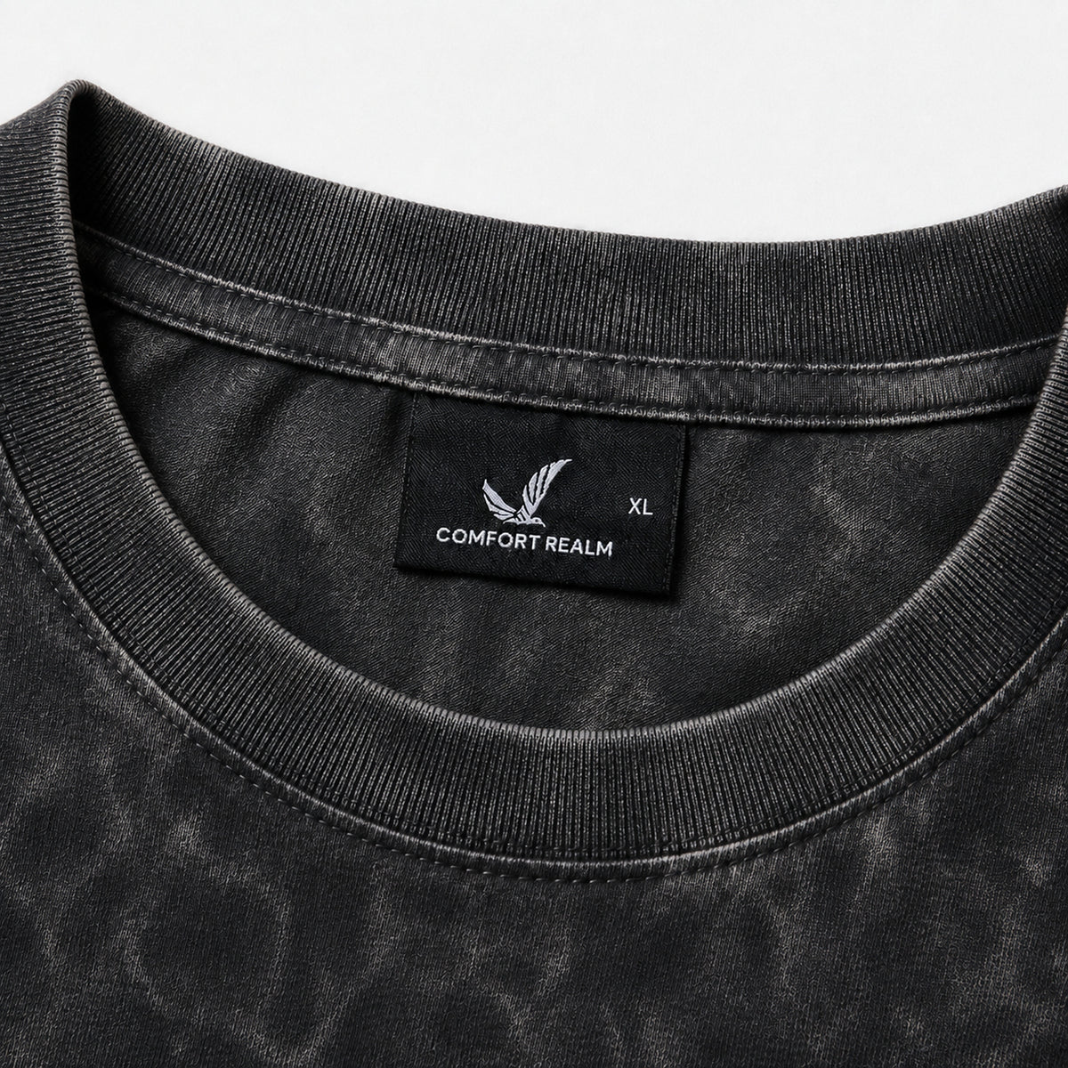 Drop Shoulder Oversized T-Shirt - Acid Wash Black