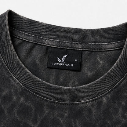Drop Shoulder Oversized T-Shirt - Acid Wash Black