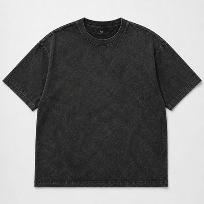 Drop Shoulder Oversized T-Shirt - Acid Wash Black
