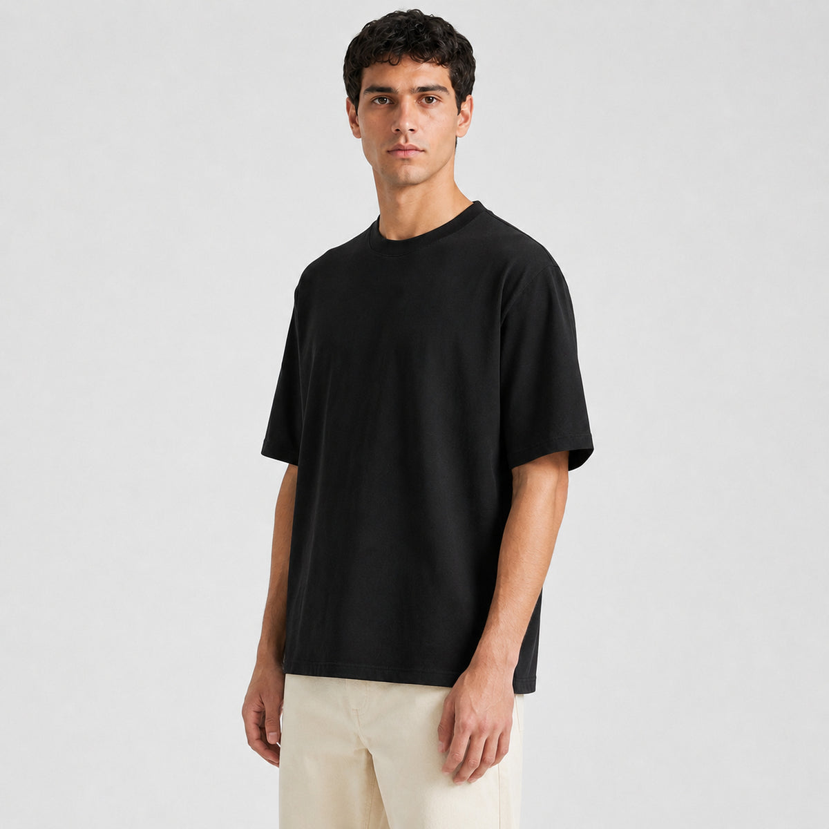 Drop Shoulder Oversized T-Shirt - Black