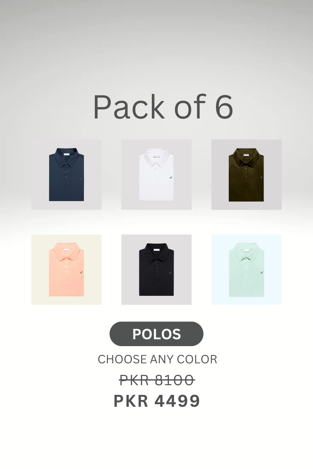 Pack of 6 - Basic Polo