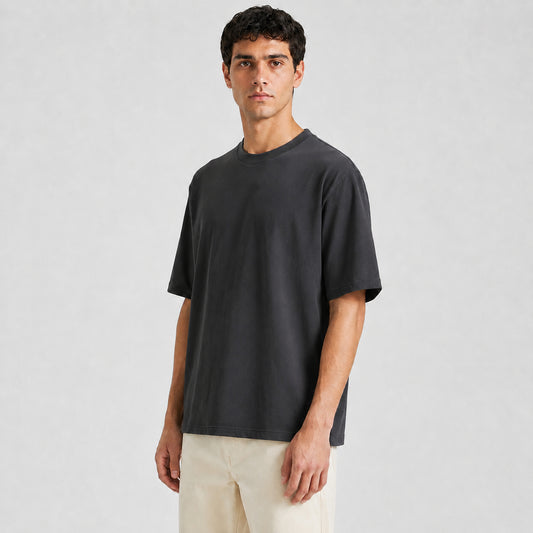 Drop Shoulder Oversized T-Shirt - Charcoal
