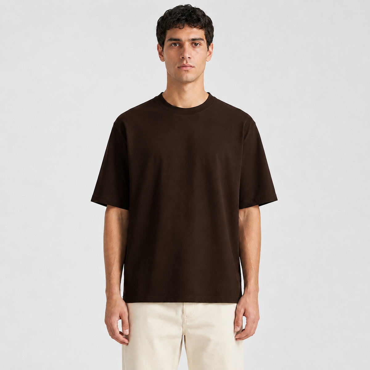 Drop Shoulder Oversized T-Shirt - Chocolate