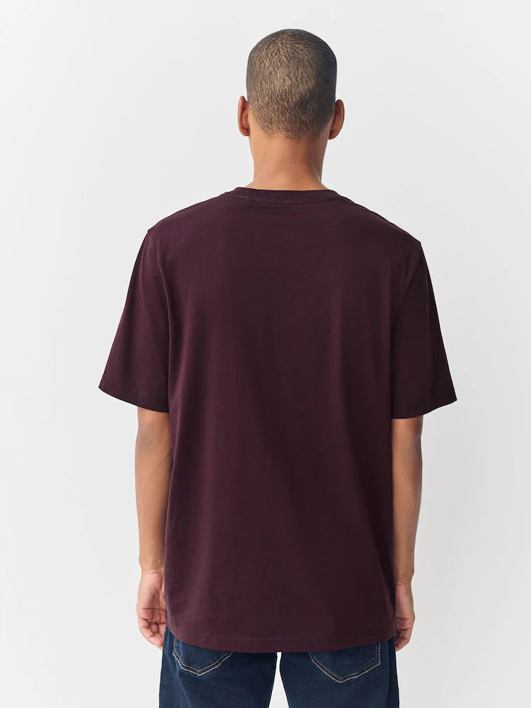 Crew Neck T-Shirt - Wine