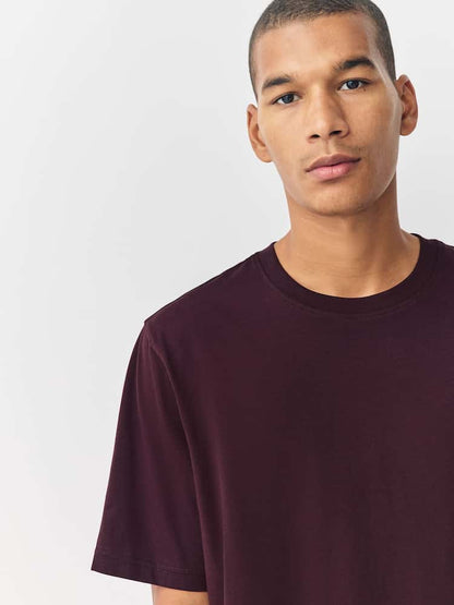 Crew Neck T-Shirt - Wine
