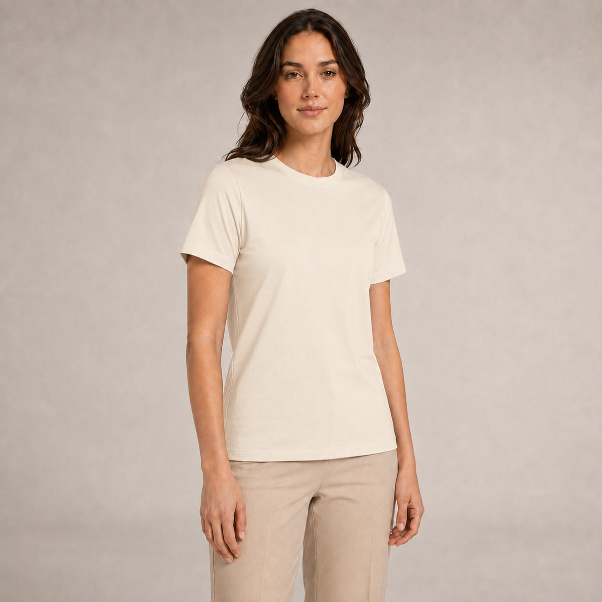 Crew Neck T-Shirt - Ivory