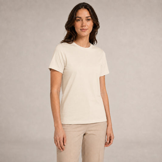 Crew Neck T-Shirt - Ivory