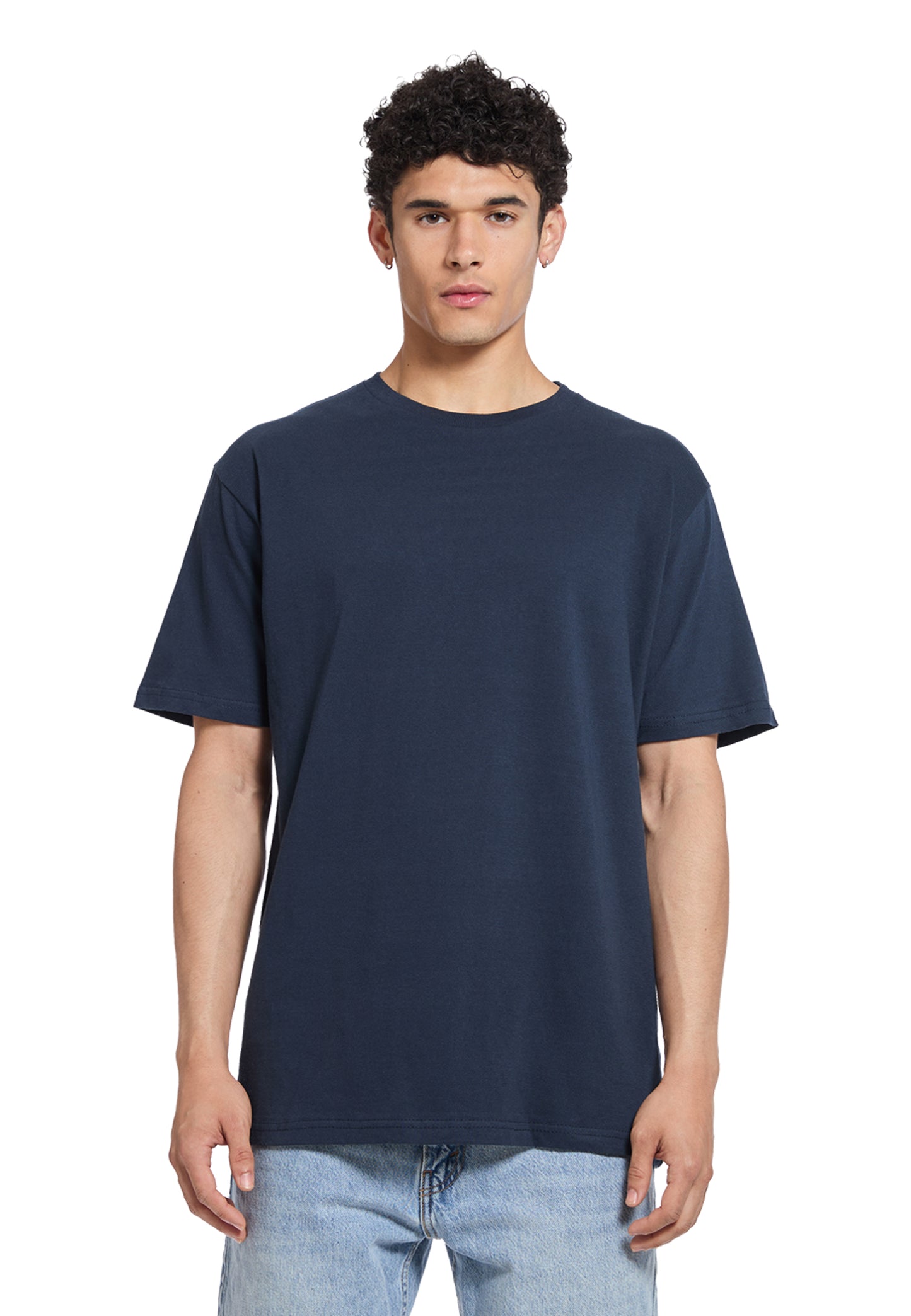 Drop Shoulder Oversized T-Shirt - Navy