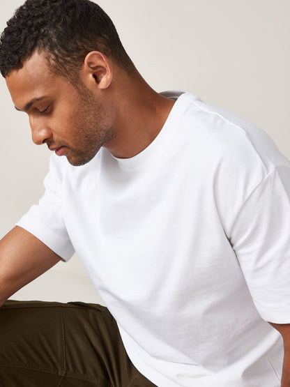 Drop Shoulder Oversized T-Shirt - White