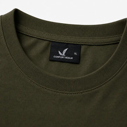 Drop Shoulder Oversized T-Shirt - Olive