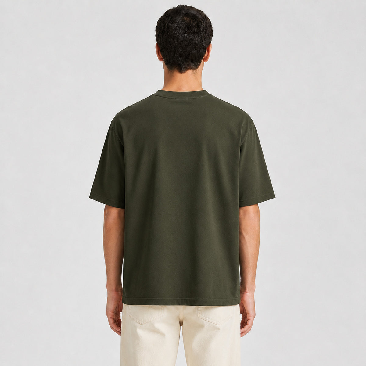 Drop Shoulder Oversized T-Shirt - Olive