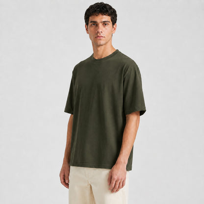 Drop Shoulder Oversized T-Shirt - Olive