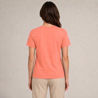 Crew Neck T-Shirt - Peach