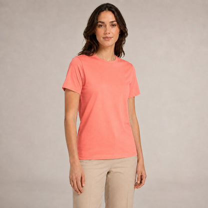 Crew Neck T-Shirt - Peach