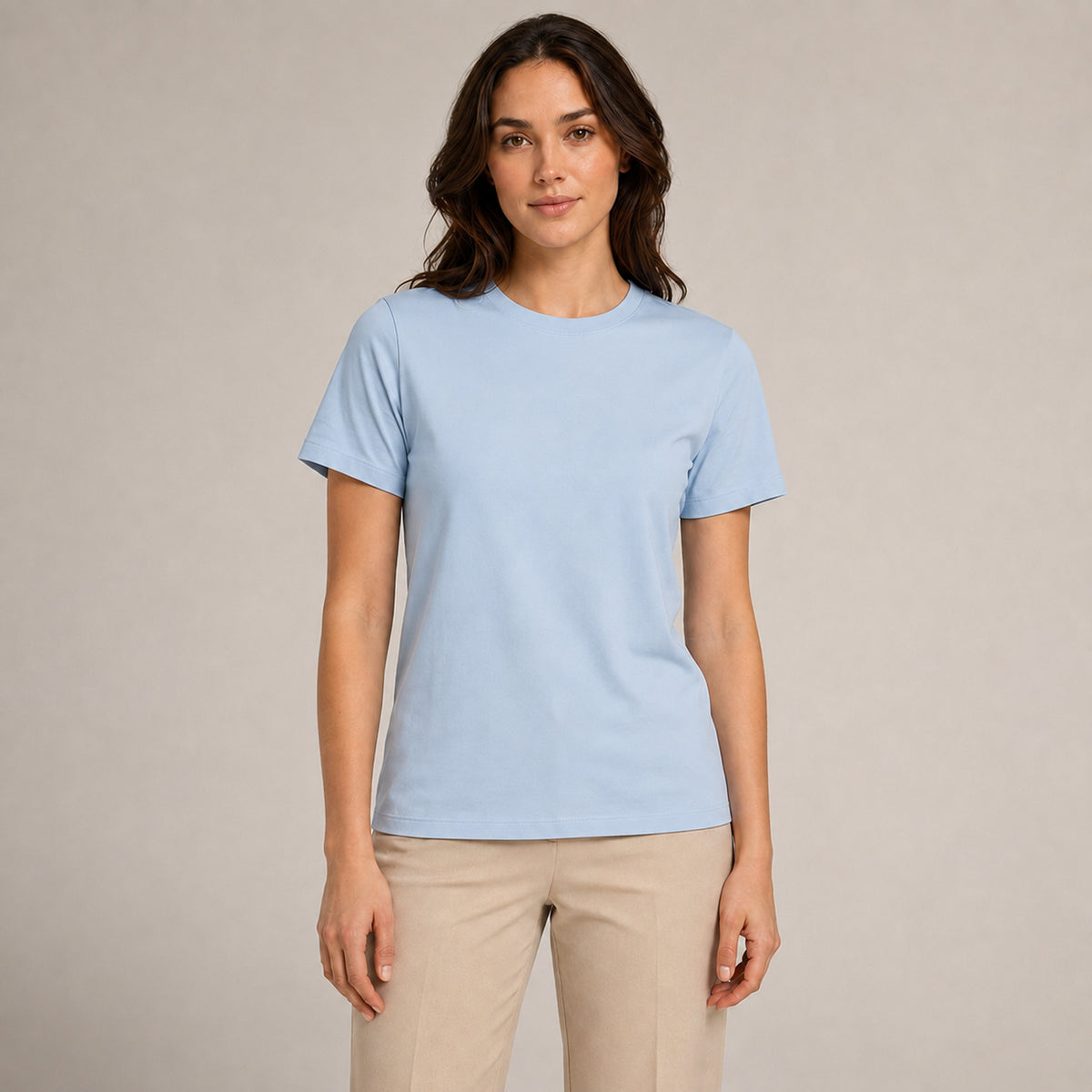 Crew Neck T-Shirt - Powder Blue