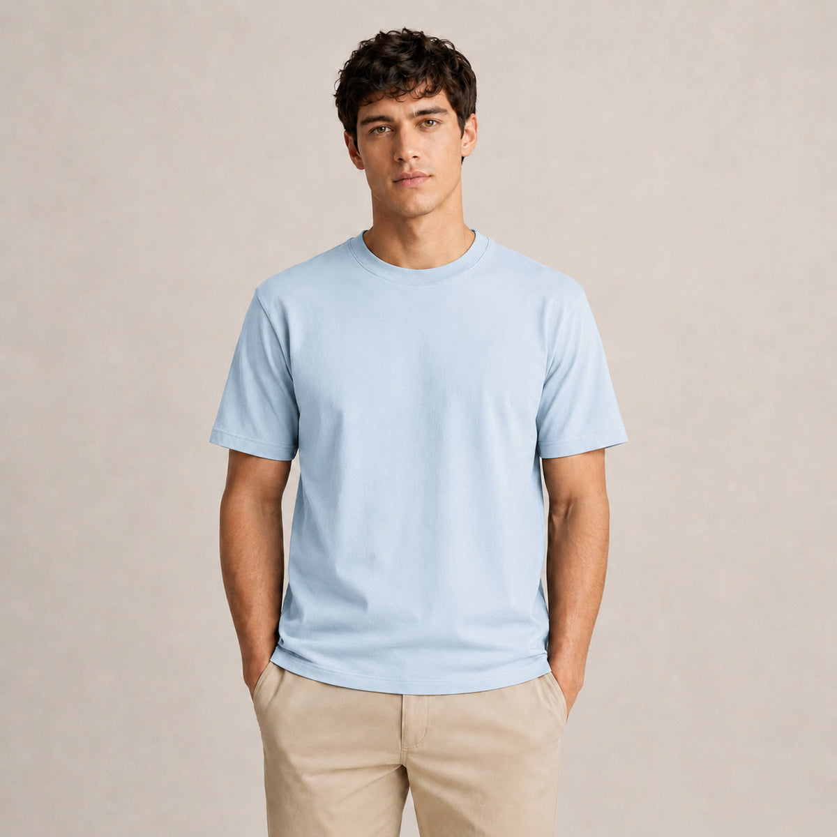 Crew Neck T-Shirt - Powder Blue