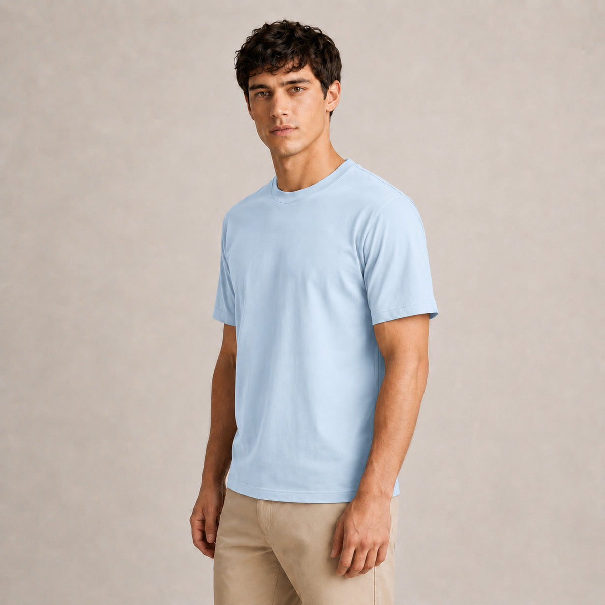 Crew Neck T-Shirt - Powder Blue