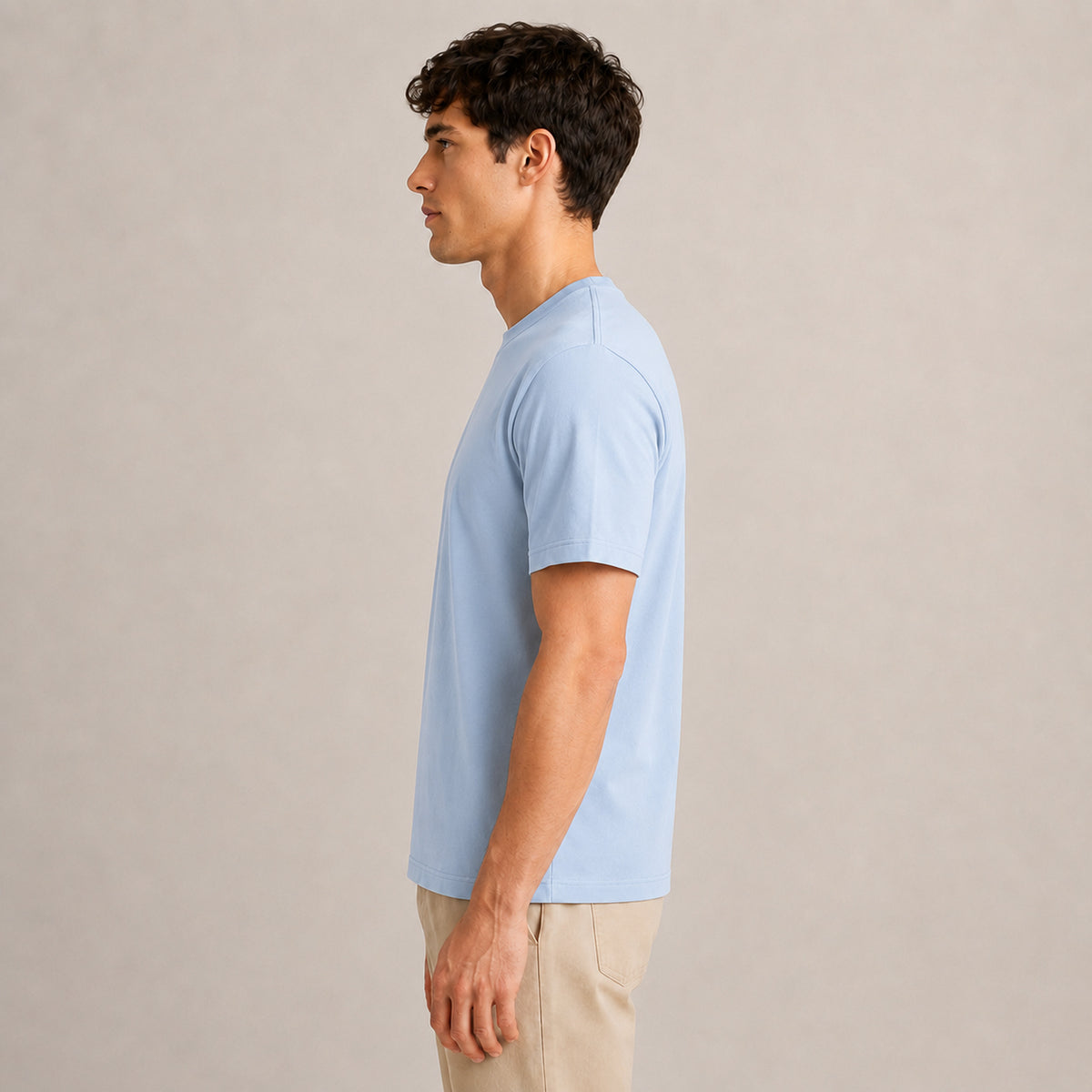 Crew Neck T-Shirt - Powder Blue