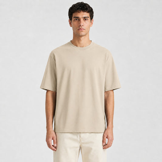 Drop Shoulder Oversized T-Shirt - Smokey Taupe