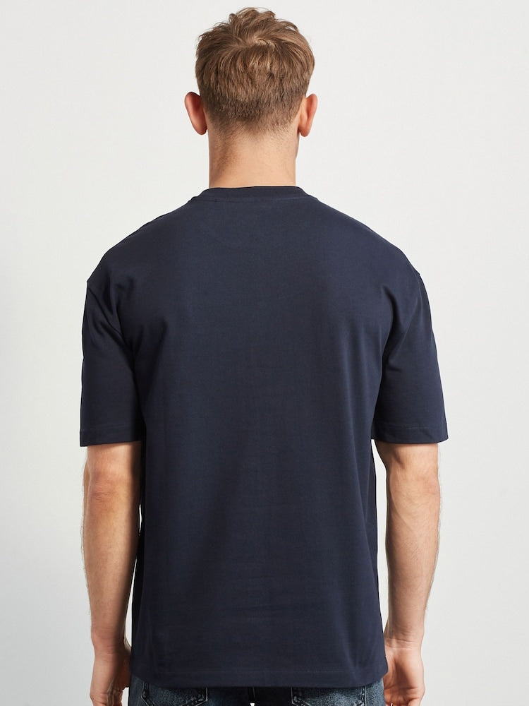Drop Shoulder Oversized T-Shirt - Navy