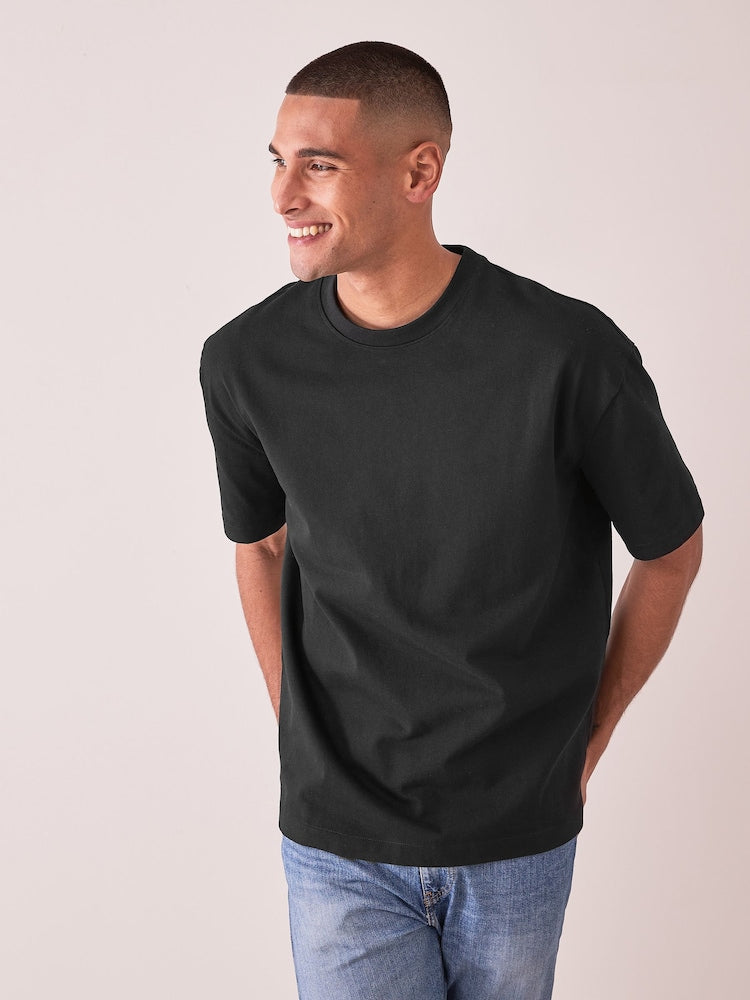 Drop Shoulder Oversized T-Shirt - Black