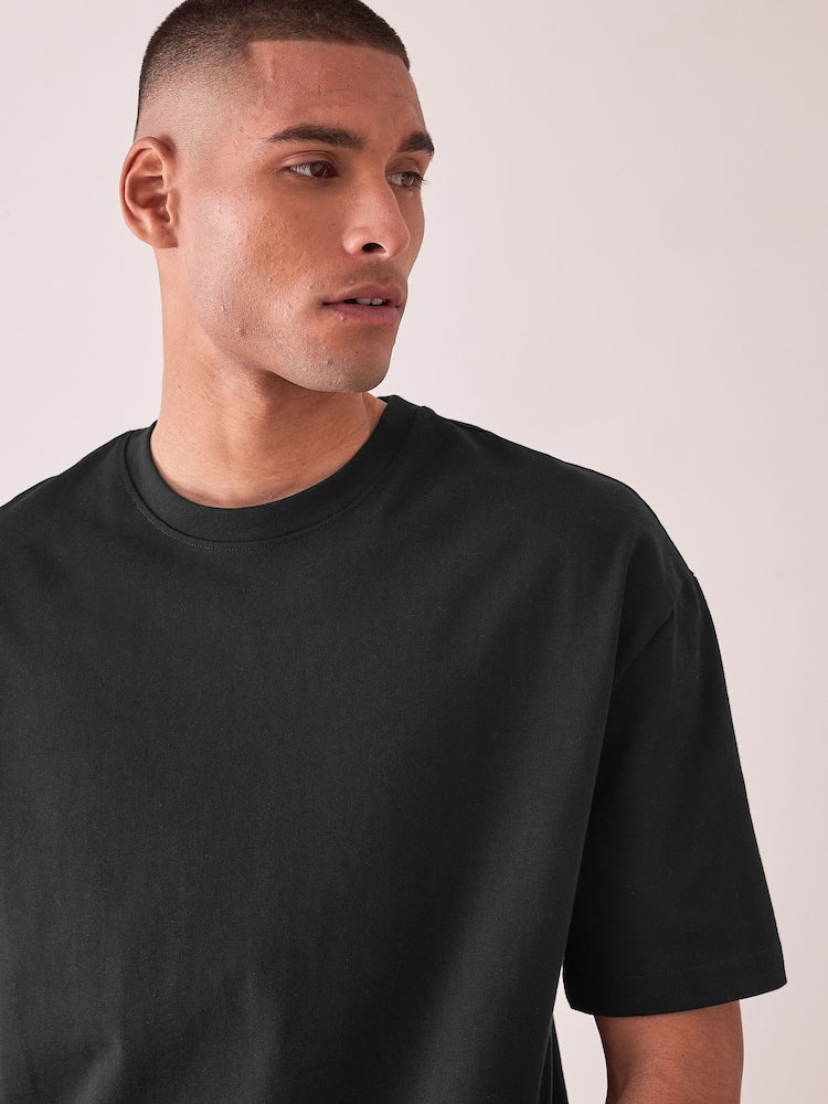 Drop Shoulder Oversized T-Shirt - Black