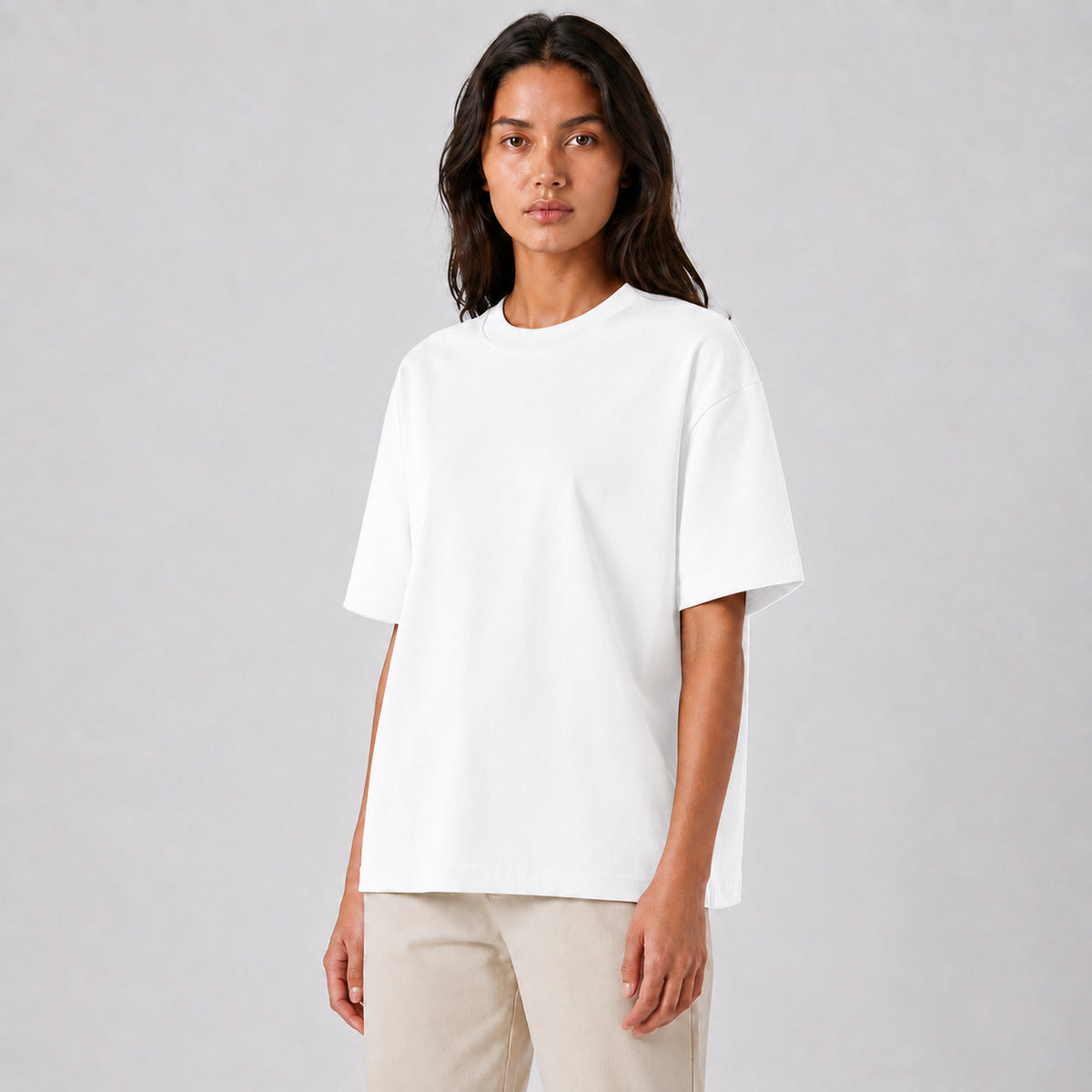 Drop Shoulder Oversized T-Shirt - White