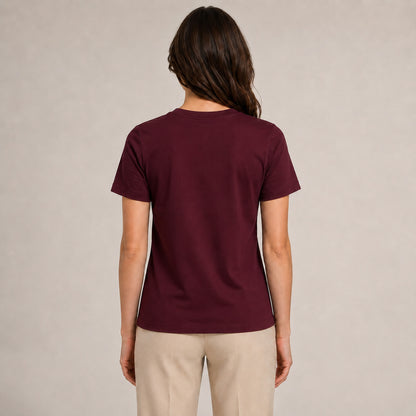 Crew Neck T-Shirt - Wine
