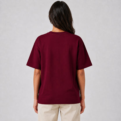 Drop Shoulder Oversized T-Shirt - Wine