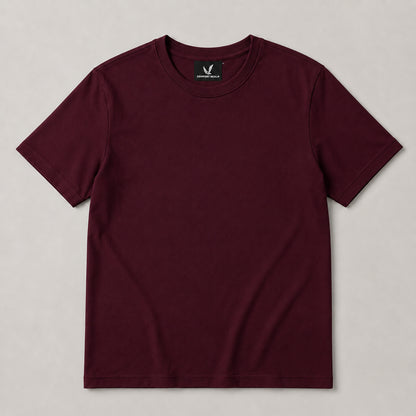 Crew Neck T-Shirt - Wine